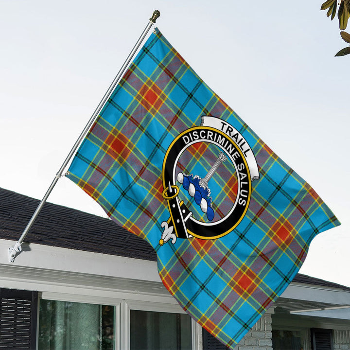 Traill (Trayle) Weathered Clan Badge Tartan House Flag
