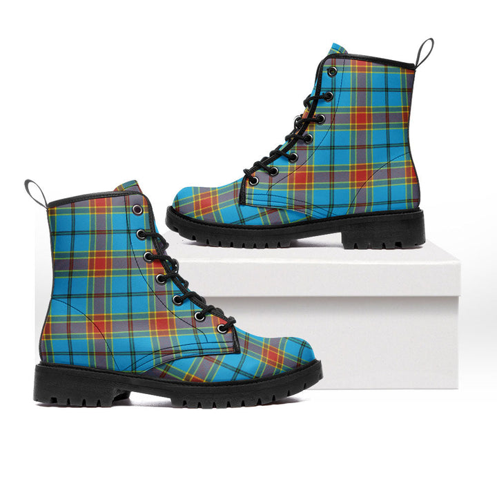 Traill (Trayle) Weathered Clan Badge Tartan Leather Boots
