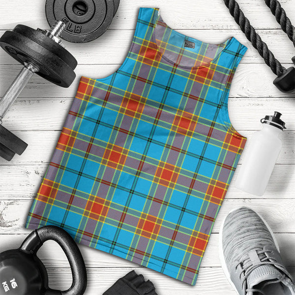 Traill (Trayle) Weathered Clan Badge Tartan Men Tank Top