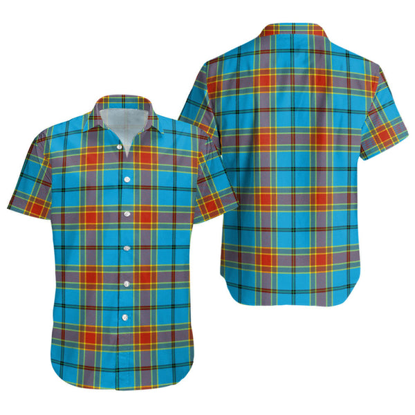 Traill (Trayle) Weathered Clan Badge Tartan Short Sleeve Shirt