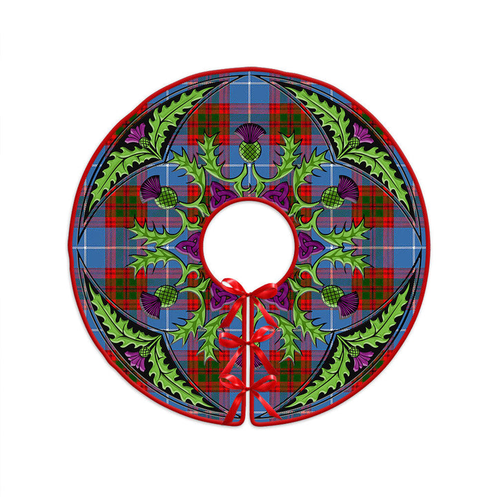 Trotter Clan Badge Tartan Christmas Tree Skirt Scottish Thistle Design