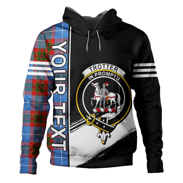 Trotter Clan Badge Tartan Hoodie Quarter Style Personalized