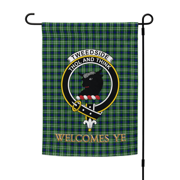 Tweedside District Clan Badge Tartan Garden Flag