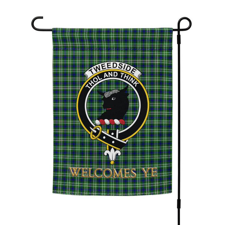 Tweedside District Clan Badge Tartan Garden Flag