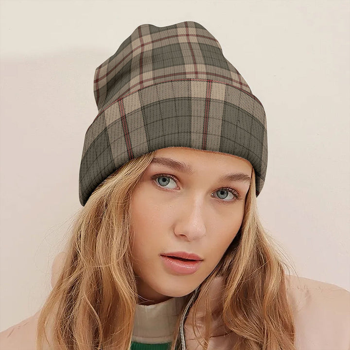 Ulster Peat Weathered Tartan Knitted Beanie