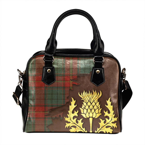 Ulster Red Weathered Tartan Shoulder Handbag Thistle Oldest Style