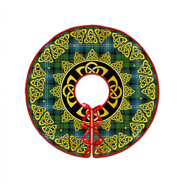 Urquhart Ancient Clan Badge Tartan Christmas Tree Skirt Golden Celtic Heritage