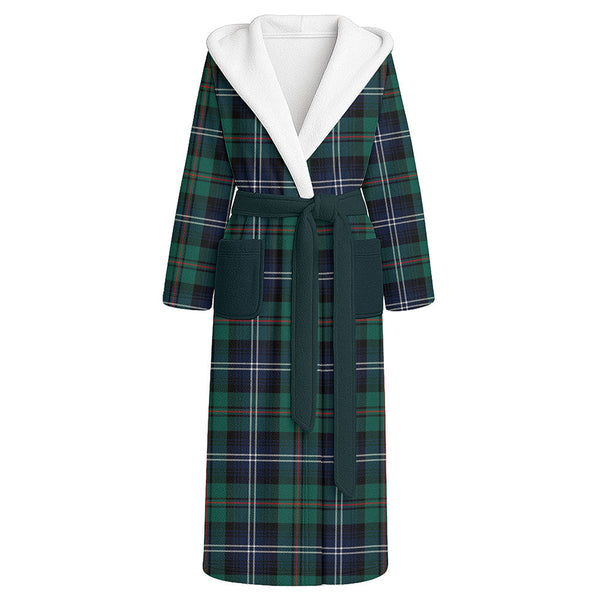 Urquhart Modern Clan Badge Tartan Flannel Hooded Bathrobe