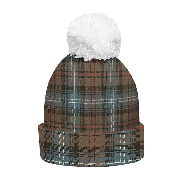 Urquhart Weathered Clan Badge Tartan Bobble Beanie Hat