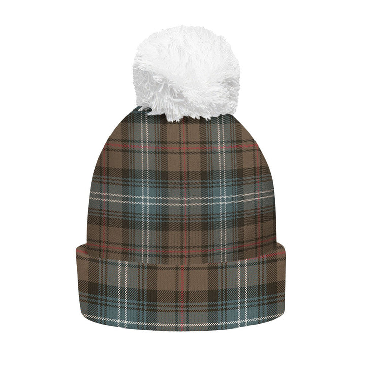 Urquhart Weathered Clan Badge Tartan Bobble Beanie Hat