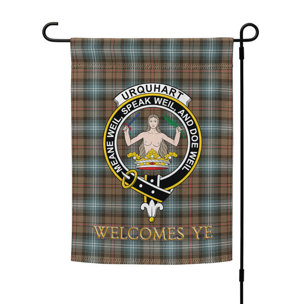 Urquhart Weathered Clan Badge Tartan Garden Flag