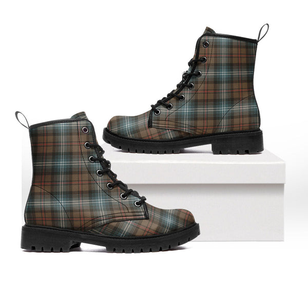 Urquhart Weathered Clan Badge Tartan Leather Boots
