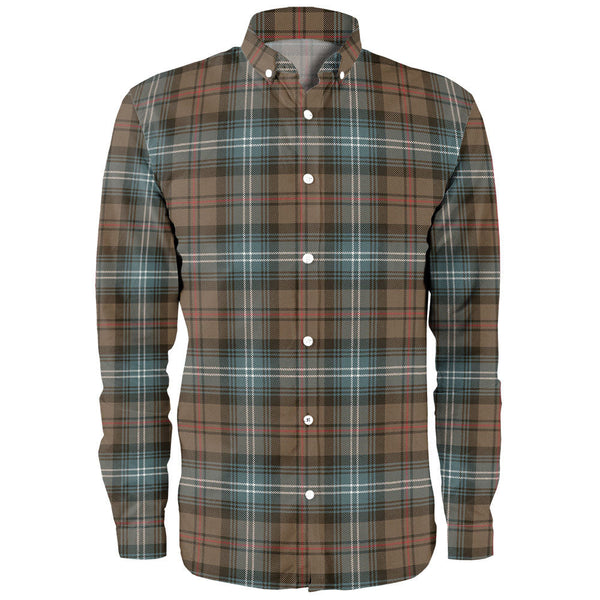Urquhart Weathered Clan Badge Tartan Long Sleeve Shirt