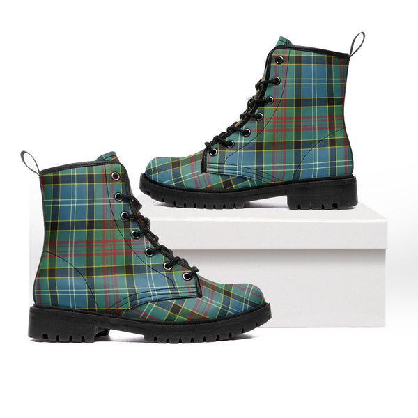 Walkinshaw Clan Badge Tartan Leather Boots