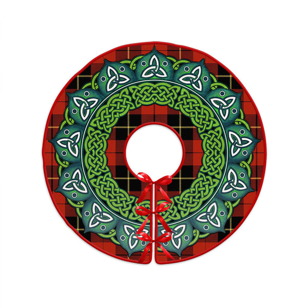 Wallace (Wallas) Ancient Clan Badge Tartan Christmas Tree Skirt Heritage Holiday Decor