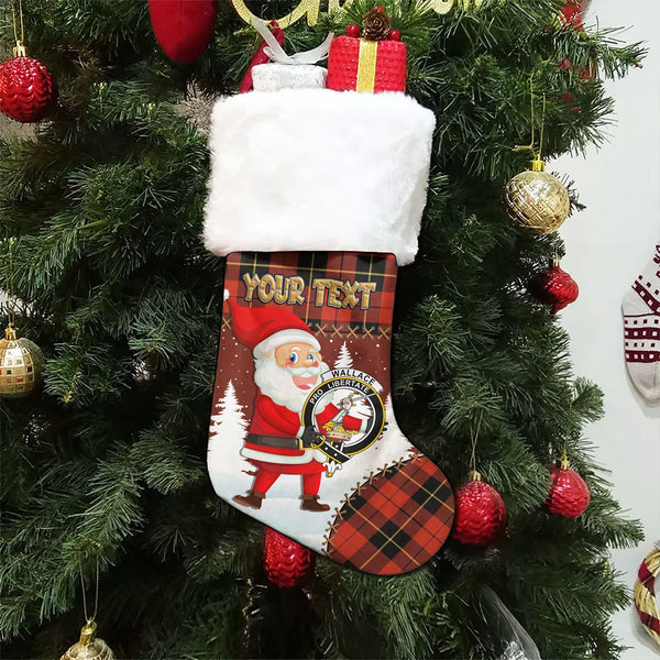 Wallace (Wallas) Ancient Clan Badge Tartan Christmas Stocking Holiday Blessings Merry Christmas Joy