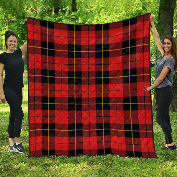 Wallace (Wallas) Modern Clan Badge Tartan Premium Quilt