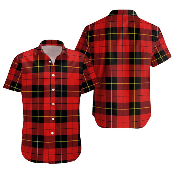 Wallace (Wallas) Modern Clan Badge Tartan Short Sleeve Shirt
