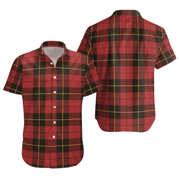 Wallace (Wallas) Weathered Clan Badge Tartan Short Sleeve Shirt