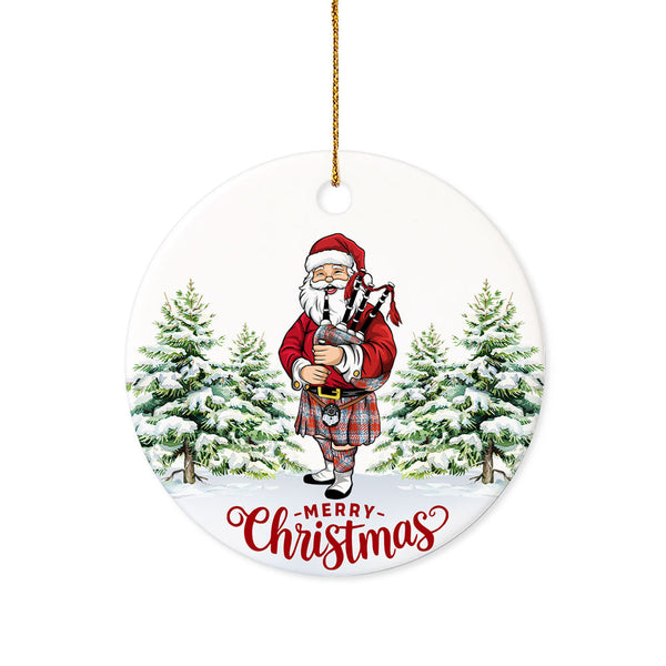 Warden Ancient Tartan Ceramic Ornament Santa