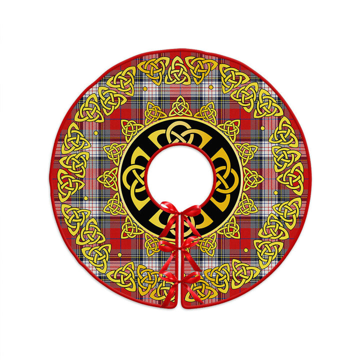 Warden Modern Clan Badge Tartan Christmas Tree Skirt Golden Celtic Heritage