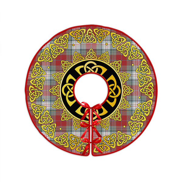 Warden Weathered Clan Badge Tartan Christmas Tree Skirt Golden Celtic Heritage