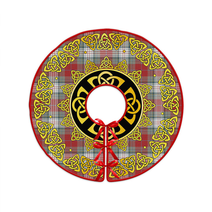 Warden Weathered Clan Badge Tartan Christmas Tree Skirt Golden Celtic Heritage