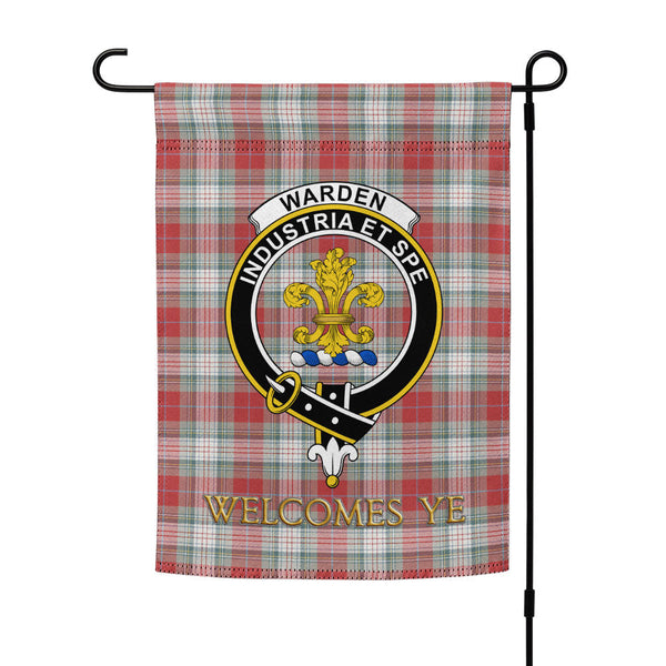 Warden Weathered Clan Badge Tartan Garden Flag