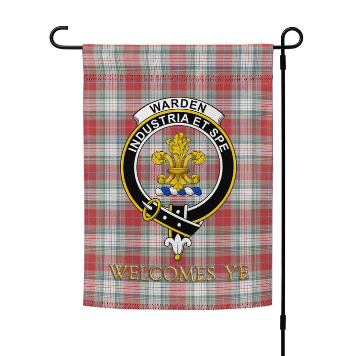 Warden Weathered Clan Badge Tartan Garden Flag