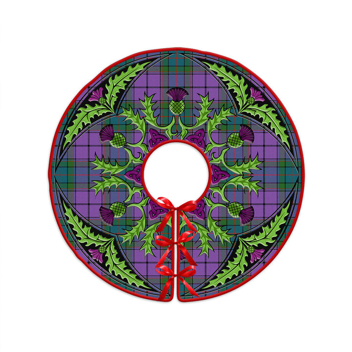 Wardlaw Ancient Clan Badge Tartan Christmas Tree Skirt Scottish Thistle Design