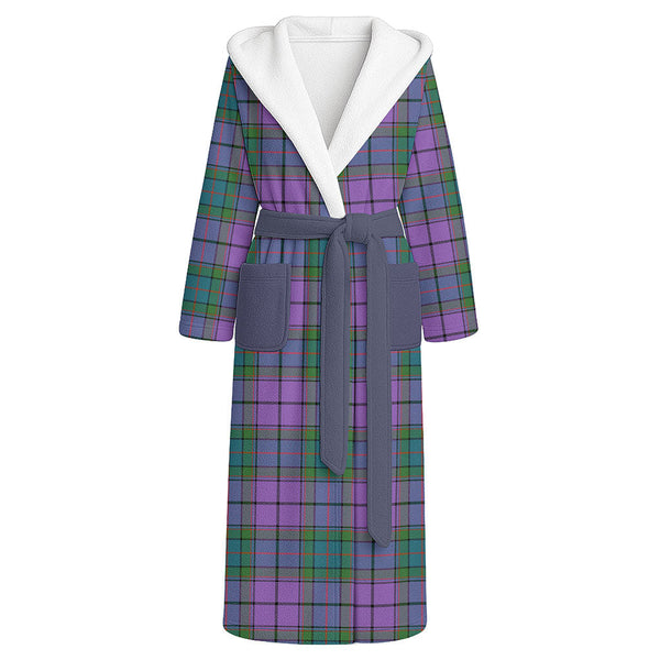 Wardlaw Ancient Clan Badge Tartan Flannel Hooded Bathrobe