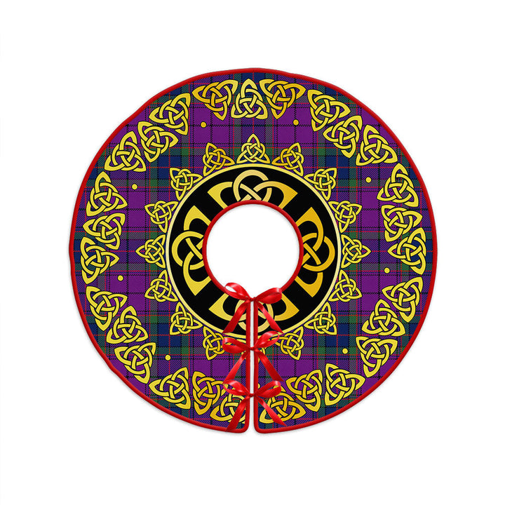 Wardlaw Modern Clan Badge Tartan Christmas Tree Skirt Golden Celtic Heritage