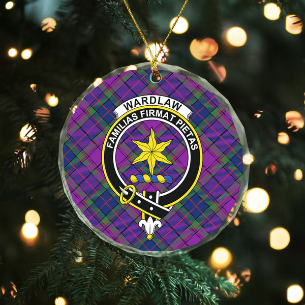 Wardlaw Modern Clan Badge Tartan Glass Ornament