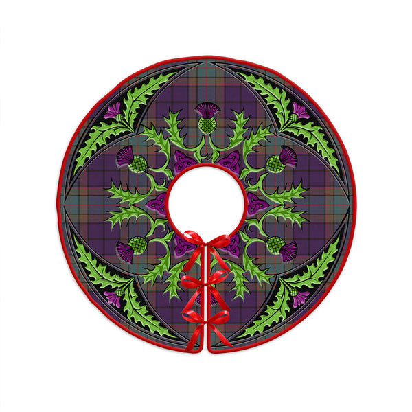 Wardlaw Weathered Clan Badge Tartan Christmas Tree Skirt Scottish Thistle Design