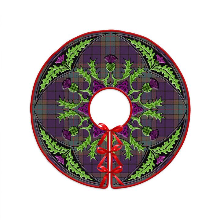 Wardlaw Weathered Clan Badge Tartan Christmas Tree Skirt Scottish Thistle Design