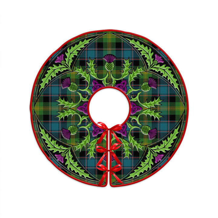 Watson (Wate Watt) Ancient Clan Badge Tartan Christmas Tree Skirt Scottish Thistle Design