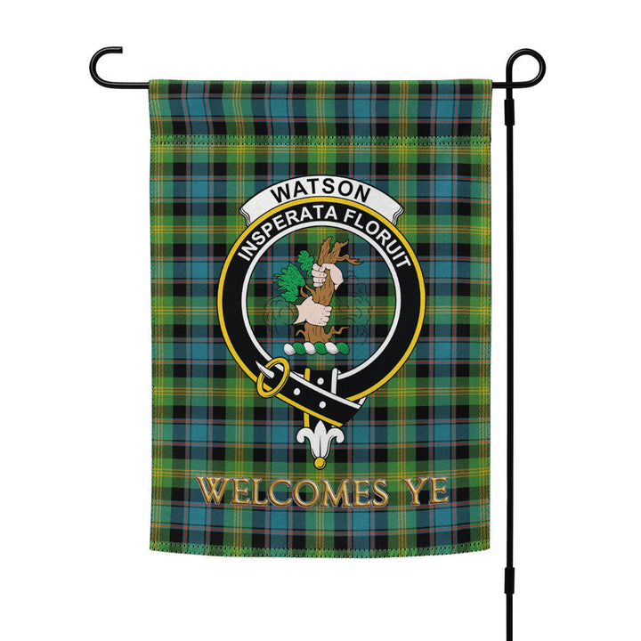 Watson (Wate Watt) Ancient Clan Badge Tartan Garden Flag