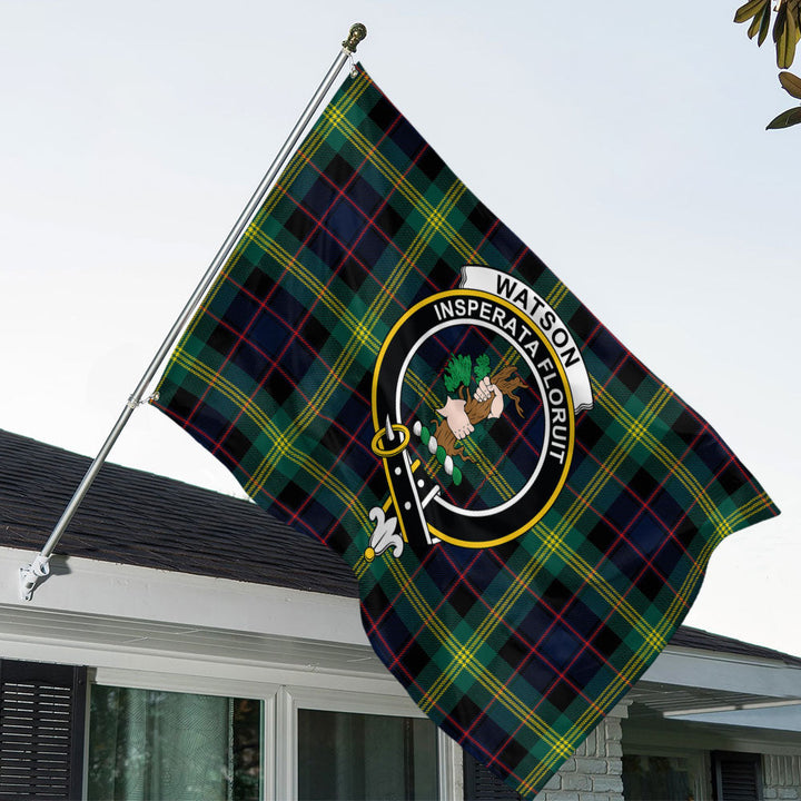 Watson (Wate Watt) Modern Clan Badge Tartan House Flag