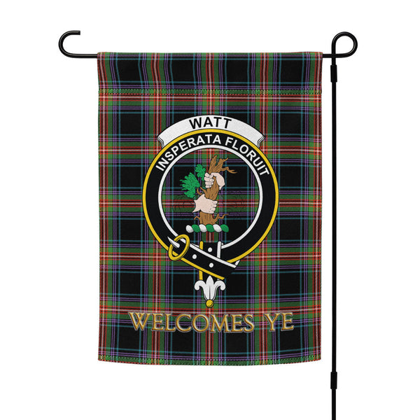 Watt (Wate) Ancient Clan Badge Tartan Garden Flag