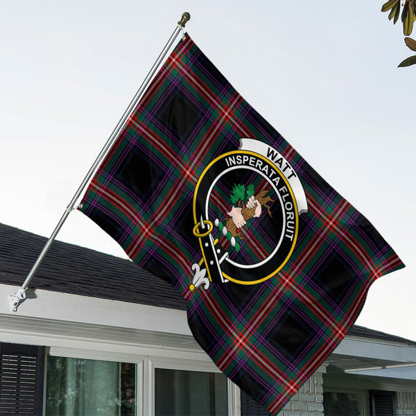 Watt (Wate) Modern Clan Badge Tartan House Flag