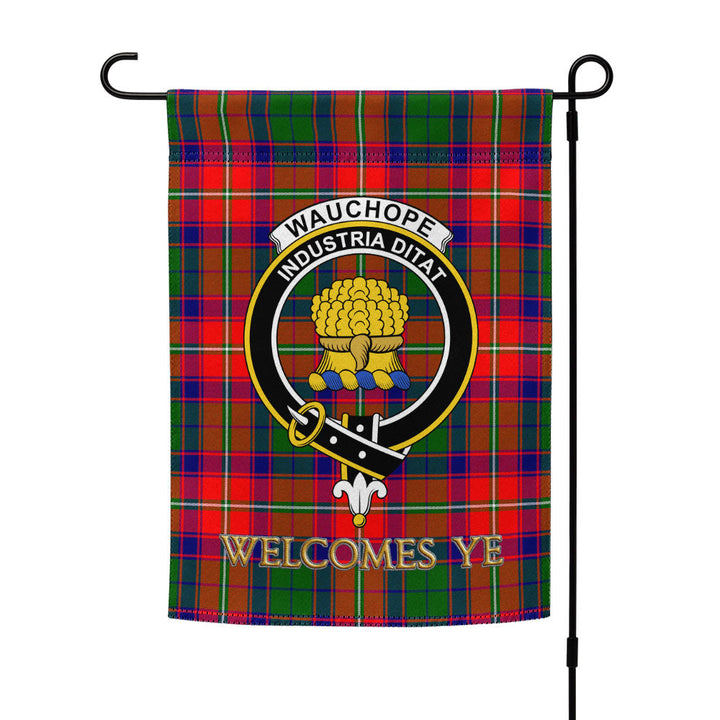 Wauchope Clan Badge Tartan Garden Flag