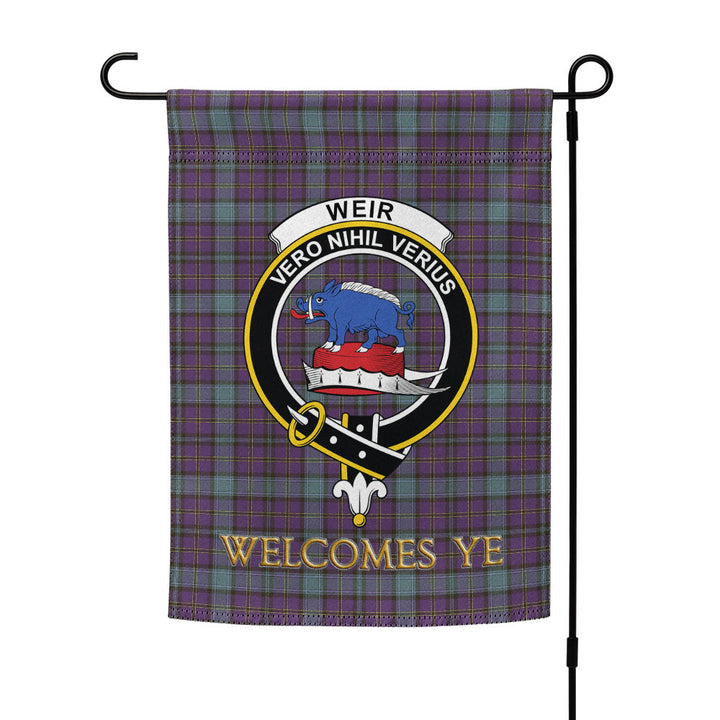 Weir Weathered Clan Badge Tartan Garden Flag
