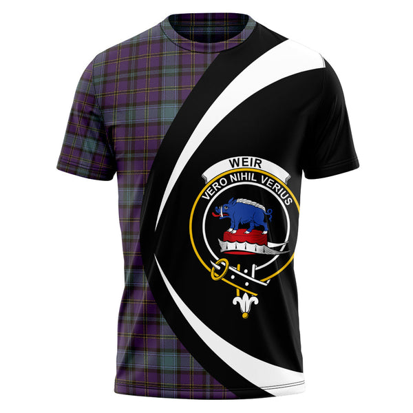 Weir Weathered Clan Badge Tartan T-Shirt Circle Style Personalized