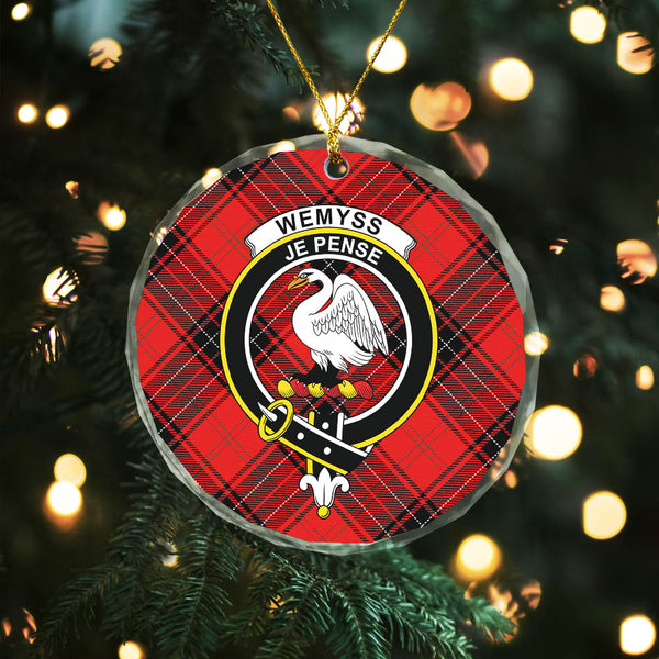 Wemyss Modern Clan Badge Tartan Glass Ornament