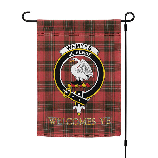 Wemyss Weathered Clan Badge Tartan Garden Flag