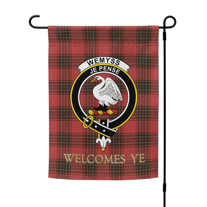 Wemyss Weathered Clan Badge Tartan Garden Flag