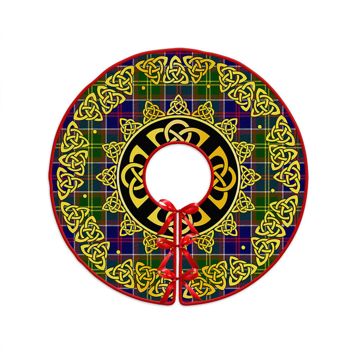Whitefoord Modern Clan Badge Tartan Christmas Tree Skirt Golden Celtic Heritage