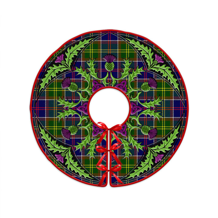 Whitefoord Modern Clan Badge Tartan Christmas Tree Skirt Scottish Thistle Design