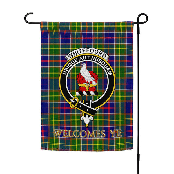 Whitefoord Modern Clan Badge Tartan Garden Flag