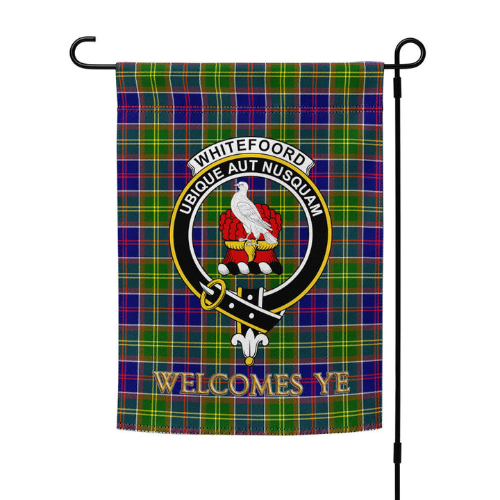 Whitefoord Modern Clan Badge Tartan Garden Flag
